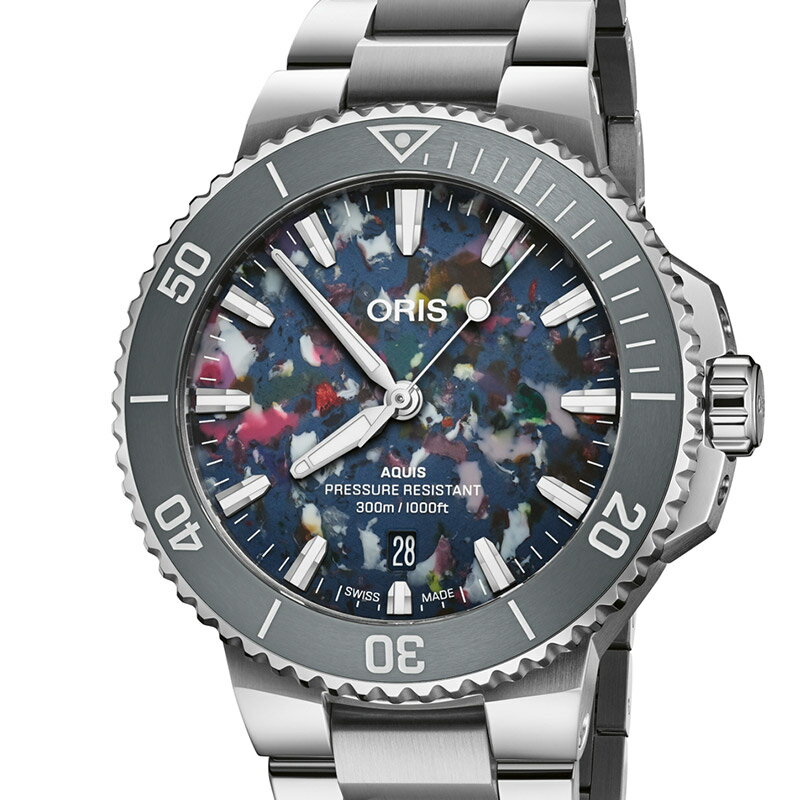 【ノベルティ付】【無金利ローン可】【3年間無料点検付】 オリス ORIS アクイスデイト アップサイクル Aquis date Upcyle 01 733 7787 4150-07 8 22 04PEB メンズ 高級 腕時計 スイス製 ブランド 時計 自動巻 機械式 [ラッピング無料 内祝い ギフト]