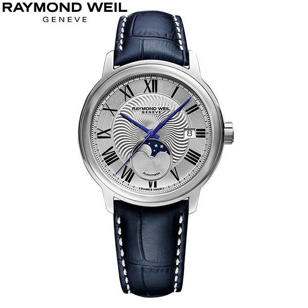 【2,000円OFFクーポン有】【無金利ローン可】【3年間無料点検付】 レイモンド ウェイル RAYMOND WEIL マエストロ ムーンフェイズ 2239-STC-00659 自動巻 日付 レザー スイス製 メンズ 高級腕時計 ブランド 高級 腕時計[ラッピング無料 内祝い ギフト]