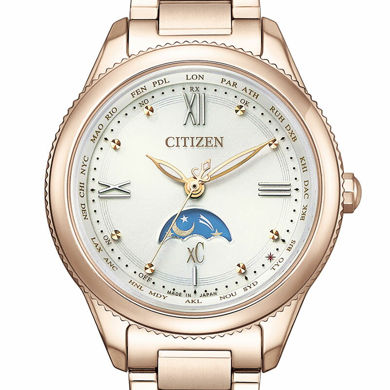 シチズン クロスシー [CITIZEN xC] エコドライブ 電波時計 ティタニア ハッピーフライト daichi collection 大地 ダイチ コレクション レディース 腕時計 ソーラー 時計 ムーンフェイズ おしゃれ サクラピンク EE1004-57A [ラッピング無料 内祝い ギフト]