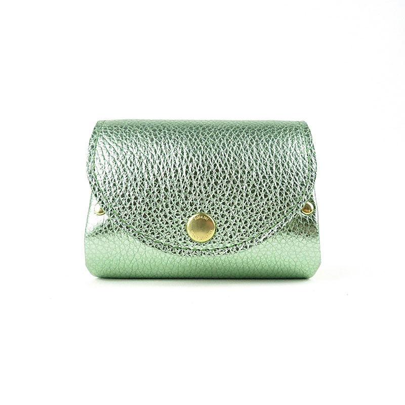 【i.s.d.】 YUICHI TACHIYAMA アコーディオンウォレット ミニ シマー グリーン acordion wallet mini shimmer green 財布 キラキラ メタリック加工 レザー オシャレ お洒落 かわいい 可愛い ユウイチタチヤマ プレゼント ギフト