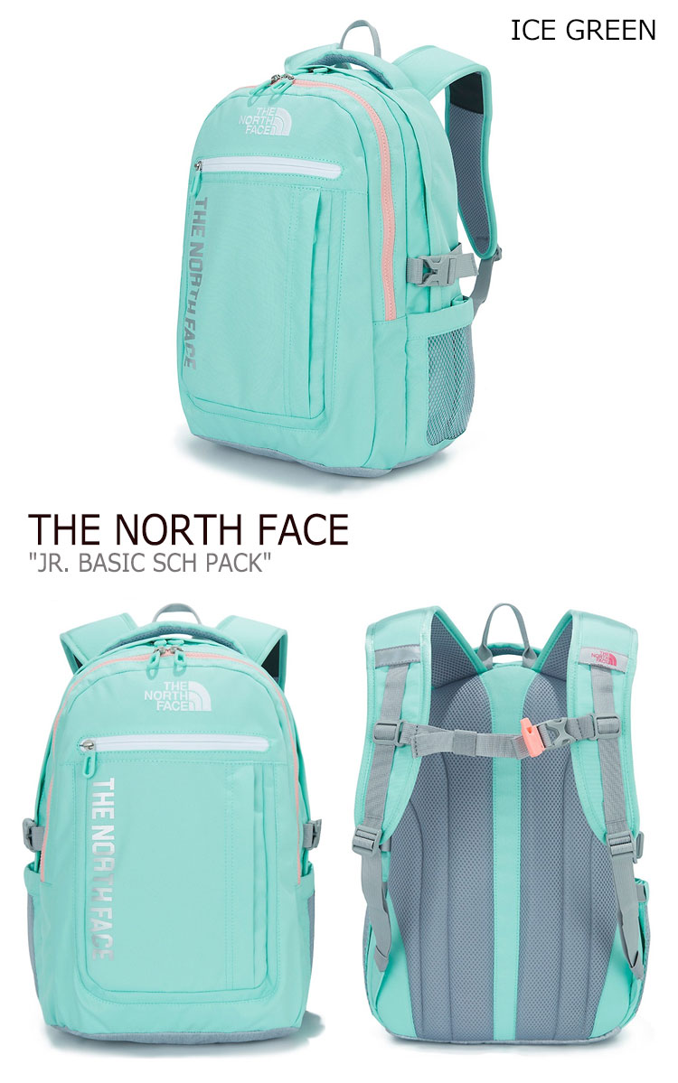 ノースフェイス バックパック THE NORTH FACE 男の子 女の子 JR. BASIC SCH PACK ジュニア ベーシック スクールパック BLACK ブラック ICE GREEN アイスグリーン CHARCOAL チャコール NM2DM05R/S/T バッグ 【中古】未使用品