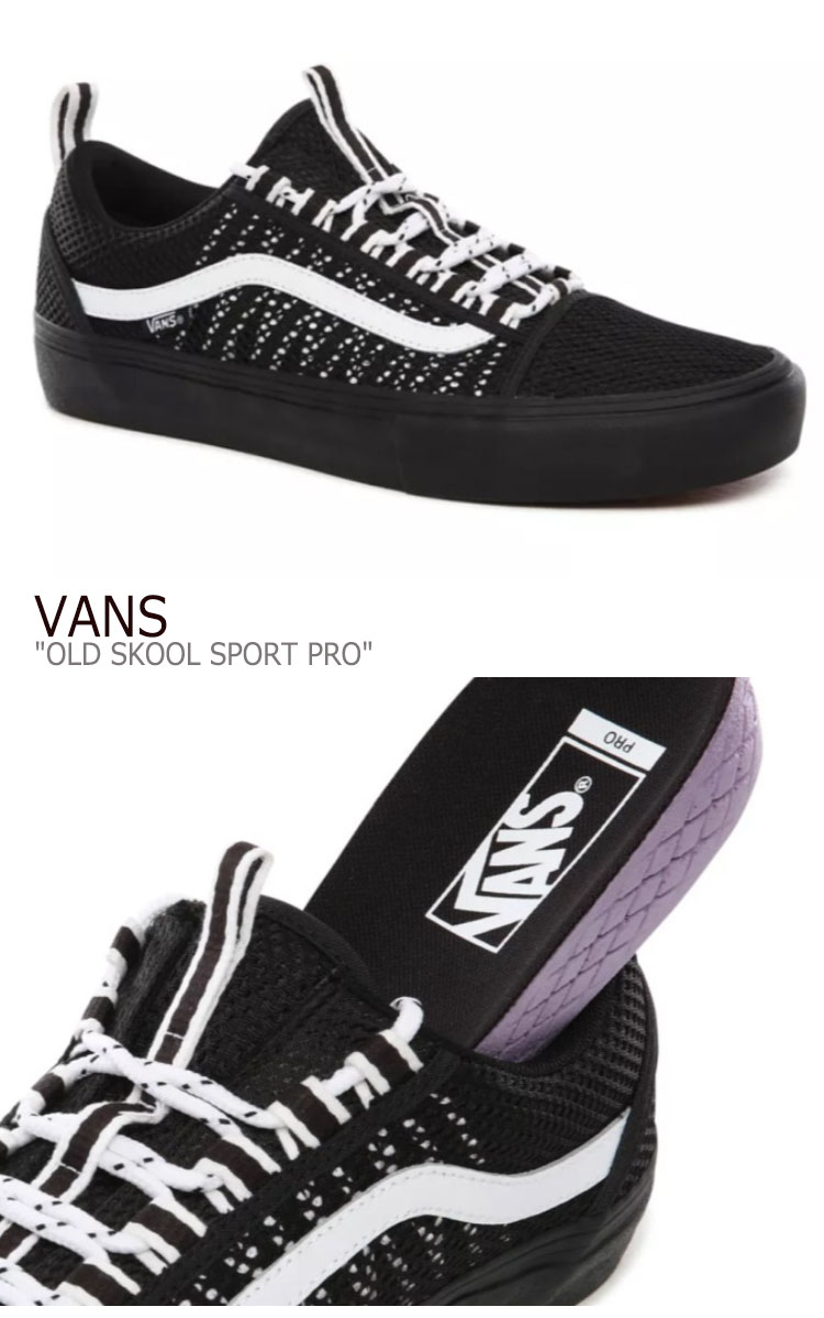 バンズ オールドスクール スニーカー VANS メンズ レディース OLD SKOOL SPORT PRO オールドスクール スポーツプロ BLACK ブラック WHITE ホワイト VN0A4UW5B8C1 シューズ