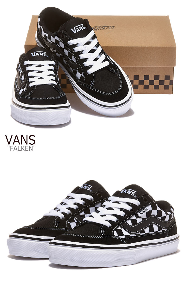 バンズ スニーカー VANS メンズ レディース FALKEN ファルケン BLACK ブラック WHITE ホワイト CHECKERBOARD チェッカーボード V3830SC シューズ 【中古】未使用品