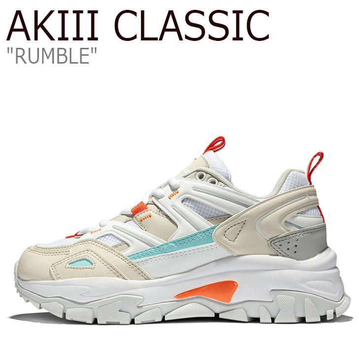 アキクラシック スニーカー AKIII CLASSIC メンズ レディース RUMBLE ランブル WHITE ホワイト ORANGE オレンジ AKAHAUW13230 シューズ