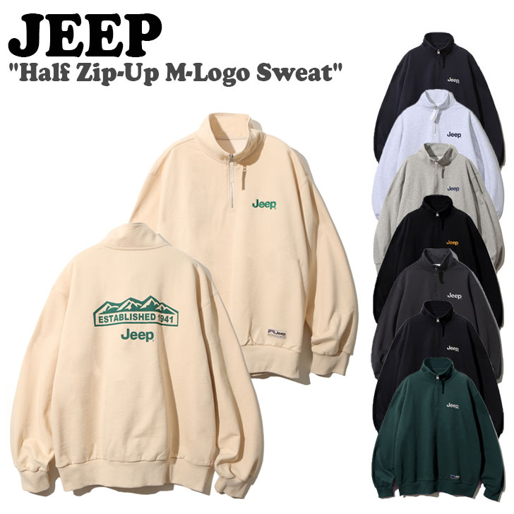 【即納カラー有/国内配送】ジープ トレーナー Jeep メンズ レディース HALF ZIP-UP M-LOGO SWEAT ハーフ ジップアップ Mロゴ スウェットシャツ 全8色 JM/JN/JO5TSU838MG/NA/BK/IV/BB/DG/MW/OB ウェア