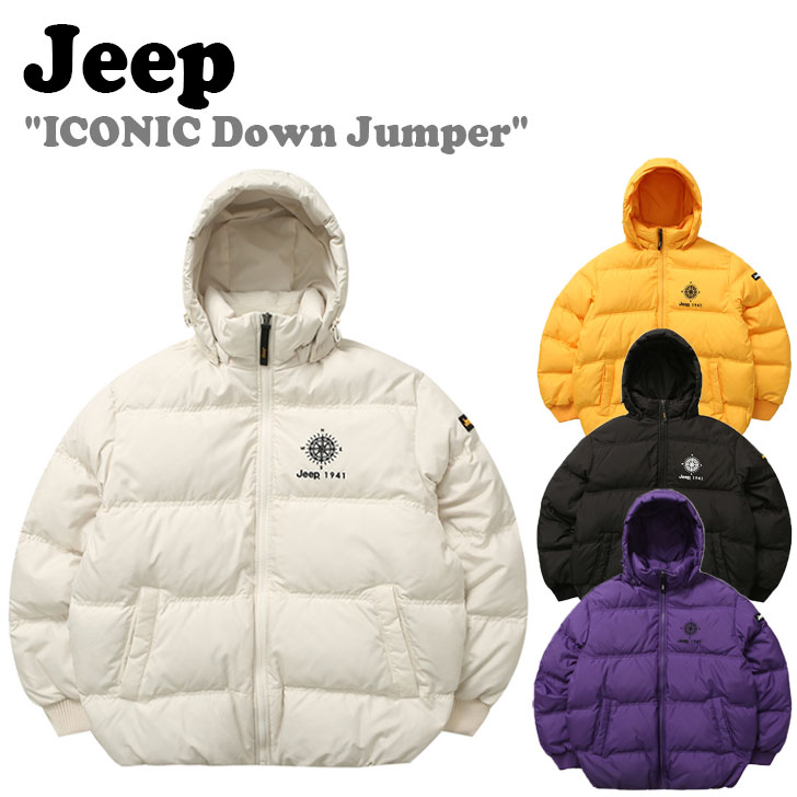 ジープ ダウン Jeep メンズ レディース ICONIC Down Jumper アイコニック ダウンジャンパー BEIGE ベージュ YELLOW イエロー PURPLE パープル BLACK ブラック JM5JPU491YE/LE/LP/BK ウェア