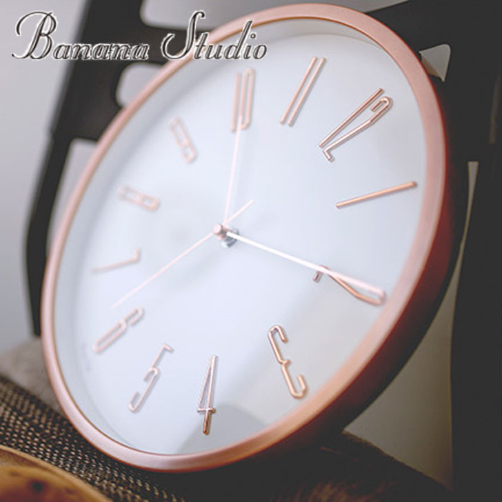 バナナ工房 壁掛け時計 Banana studio 正規販売店 Rose gold pointring interior noiseless wall clock ローズゴールド ポイントリング インテリア ノイズレス ウォール クロック 壁時計 掛時計 WHITE ROSE GOLD 韓国インテリア おしゃれ 3905635 ACC