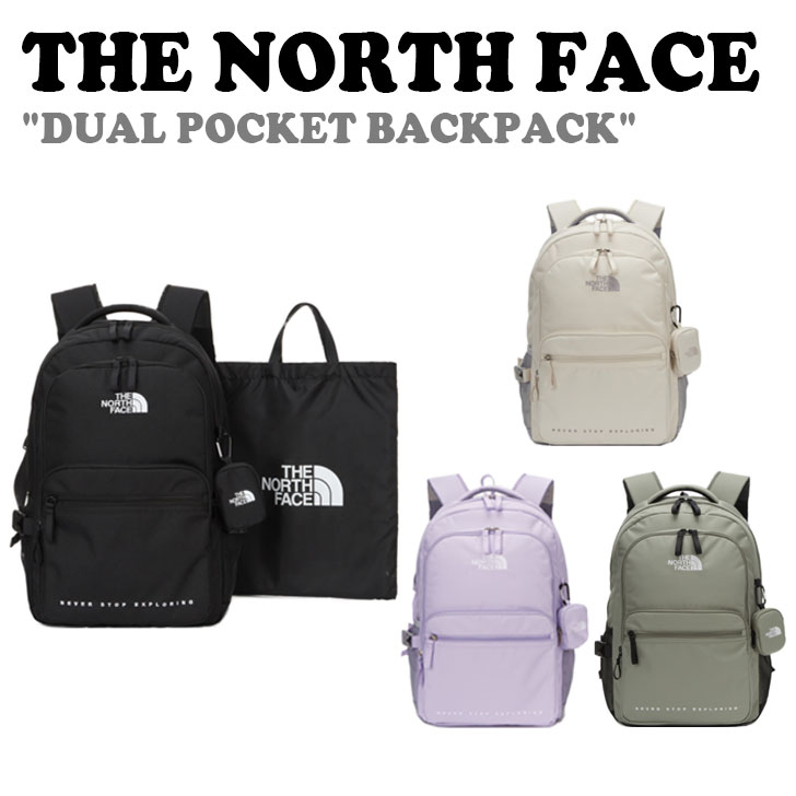 m[XtFCX obNpbN THE NORTH FACE fB[X DUAL POCKET BACKPACK |Pbg obNpbN BLACK ubN CREAM N[ LILAC CbN LIGHT KHAKI CgJ[L NM2DN03J/K/L/M obO yÁzgpi