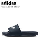 アディダス サンダル adidas メンズ レディース ADILETTE LITE アディレッタ ライト COLLEGIATE NAVY カリージャト ネイビー CLOUD WHITE クラウド ホワイト FU8299 シューズ 【中古】未使用品