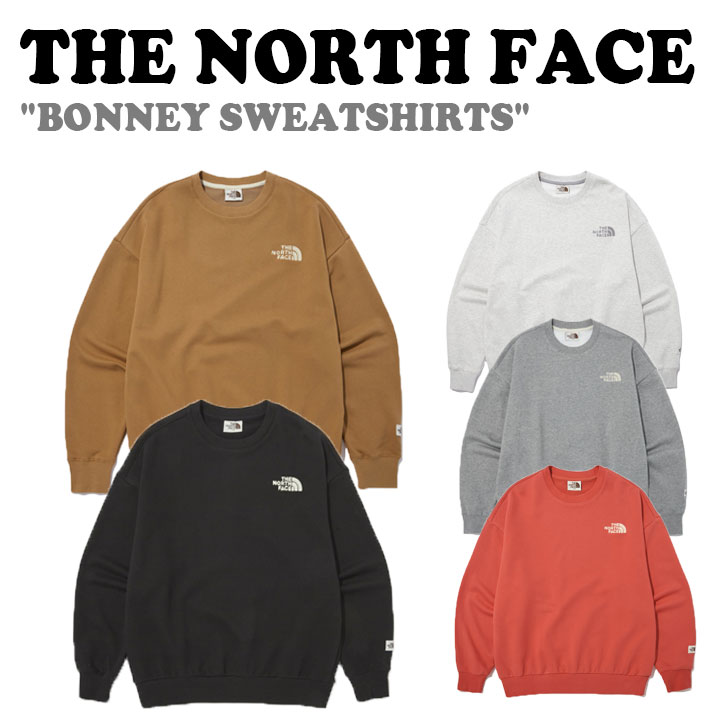 【即納カラー有/国内配送】ノースフェイス トレーナー THE NORTH FACE BONNEY SWEATSHIRTS ボニー スウェットシャツ BLACK OATMEAL MELANGE_GREY GOLD_BEIGE CORAL NM5MN50J/K/L/M/N 長袖 ウェア 【中古】未使用品 1