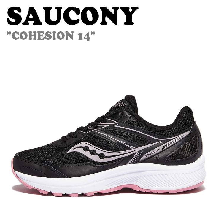 サッカニー スニーカー SAUCONY レディース COHESION 14 コヒージョン 14 BLACK ブラック PINK ピンク S10629-1 シューズ