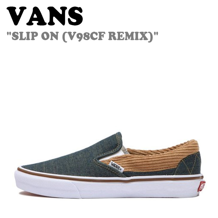 oY Xj[J[ VANS Y fB[X SLIP ON Xb| BLUE u[ CORDUROY R[fC V98CF REMIX V[YyÁzgpi