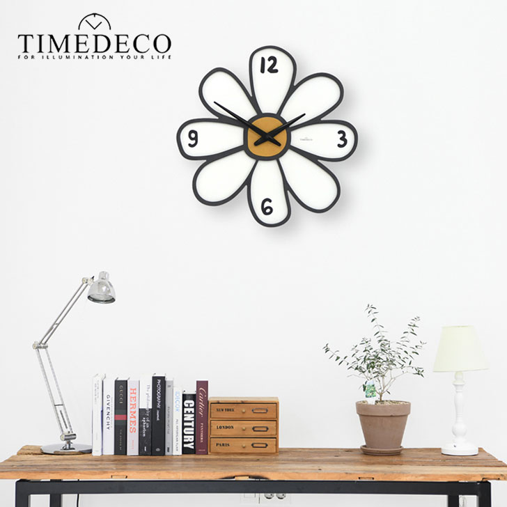 タイムデコ 掛け時計 TIMEDECO 正規販売店 DAISY FLOWER WALL CLOCK デイジー フラワー ウォール クロック White ホワイト ノイズレス おしゃれ インテリア雑貨 韓国雑貨 814873 ACCのサムネイル