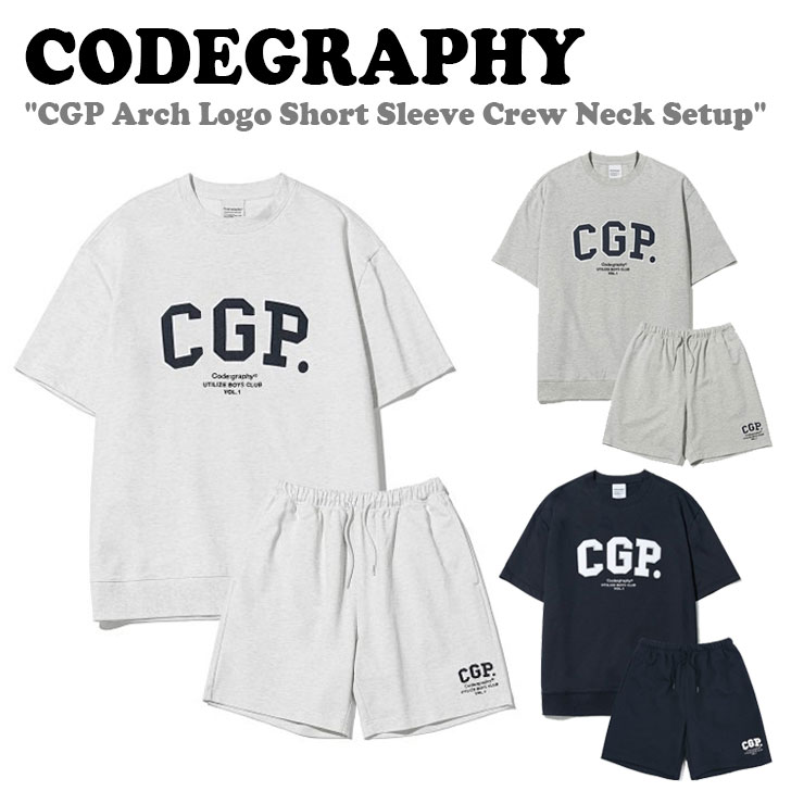 コードグラフィー セットアップ CODEGRAPHY CGP Arch Logo Short Sleeve Crew Neck Setup アーチ ロゴ ショート スリーブ クルーネック セット アップ 全3色 CBCU3TS500MG/DG/NY CBCU3PS500MG/DG/NY CBDUUTS001NY/T002NY ウェア