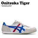 オニツカタイガー スニーカー Onitsuka Tiger メンズ レディース SERRANO CL セラーノ CL WHITE ホワイト DIRECTOIRE BLUE ディレクトワーブルー 1183B400.100 シューズ