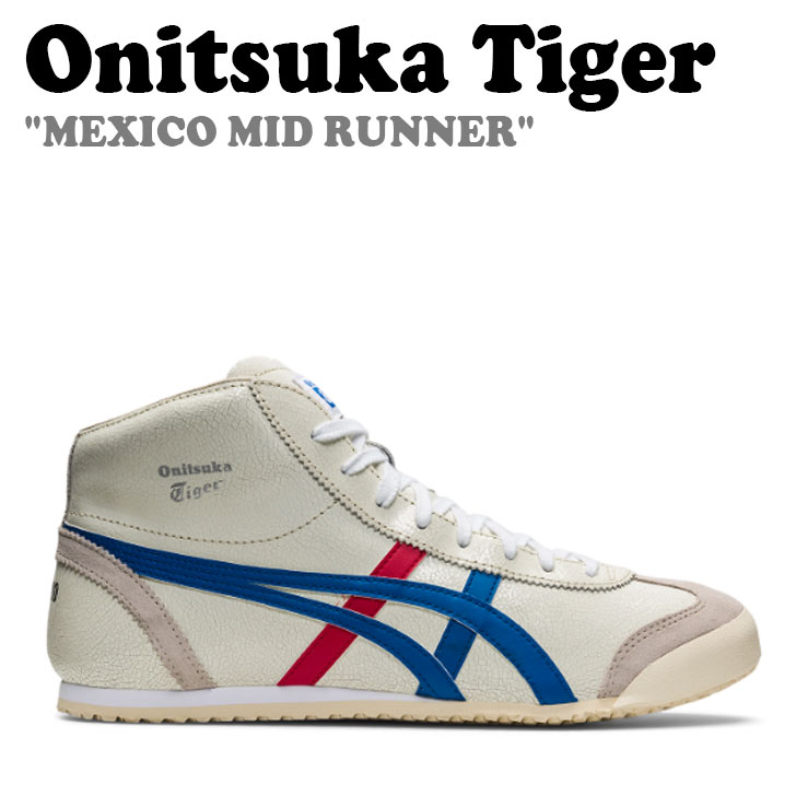 ˥ĥ ˡ Onitsuka Tiger  ǥ MEXICO Mid Runner ᥭ ߥå ʡ WHITE BLUE ۥ磻 ֥롼 DL409-0142 塼