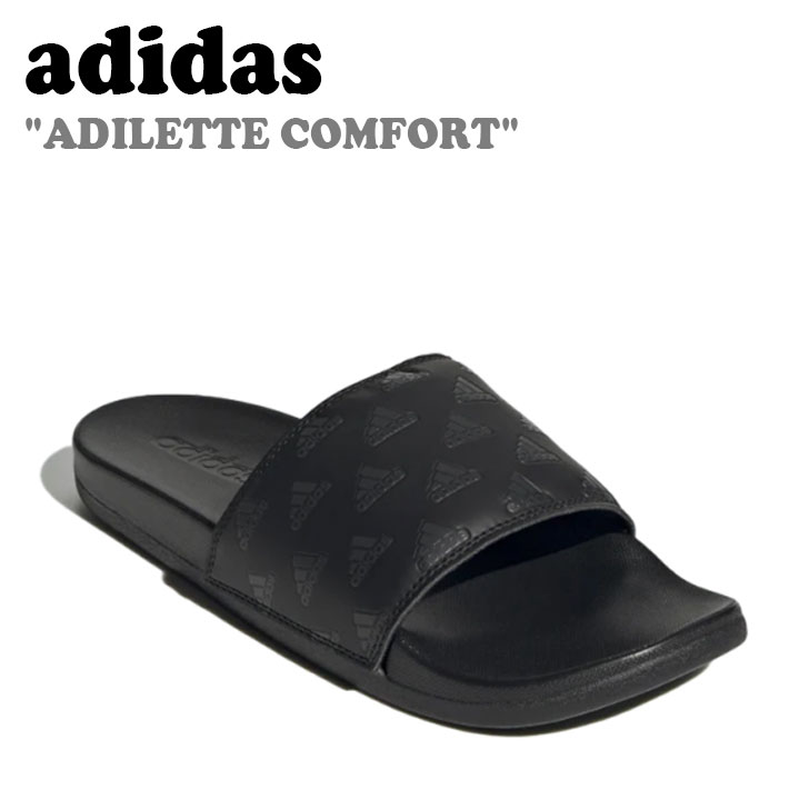 アディダス サンダル adidas メンズ レディース ADILETTE COMFORT アディレッタ コンフォート CORE BLACK コア ブラック CARBON カーボン GV9736 シューズ 【中古】未使用品