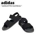 アディダス サンダル adidas メンズ レディース ADILETTE SANDAL アディレッタ サンダル CORE BLACK コア ブラック GREY FIVE グレー ファイブ HP3007 シューズ 【中古】未使用品(4)