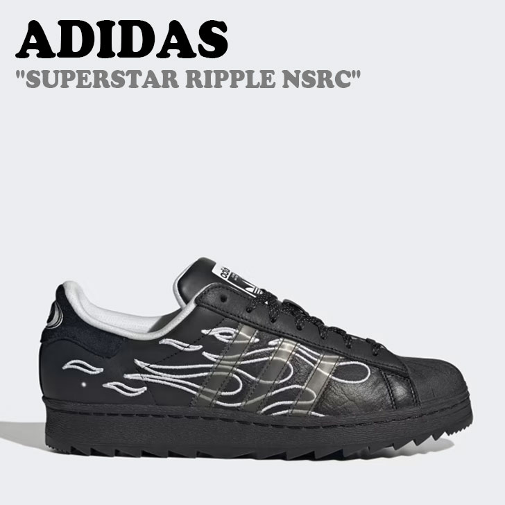 AfB_X Xj[J[ ADIDAS Y fB[X SUPERSTAR RIPPLE NSRC X[p[X^[ bv BLACK ubN WHITE zCg ID2176 V[YyÁzgpi