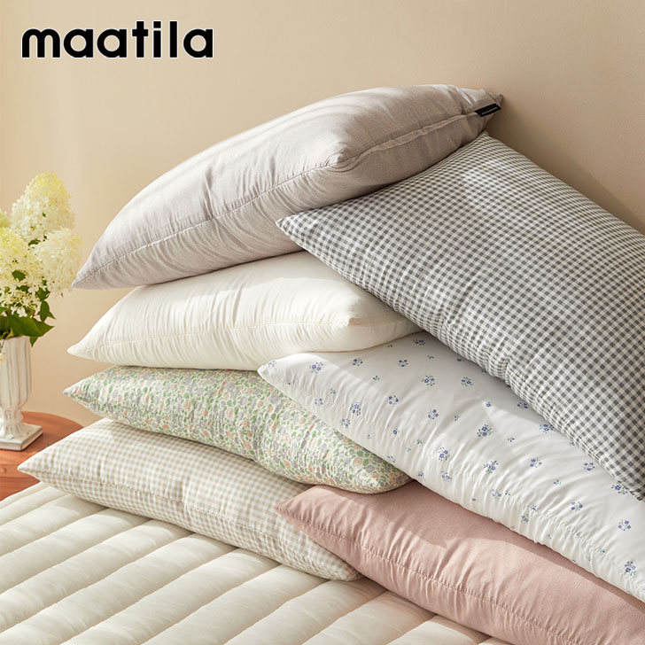 マティラ 枕カバー maatila 正規販売店 SOFT SILKY MODAL PILLOW COVER ソフト シルキー モーダル ピローカバー AFTERNOON LIGHT EARL GREY TEA ROSE POWDER GARDEN PEONY GINGHAM BEIGE GINGHAM GREY 50×70 韓国雑貨 1185472 ACC