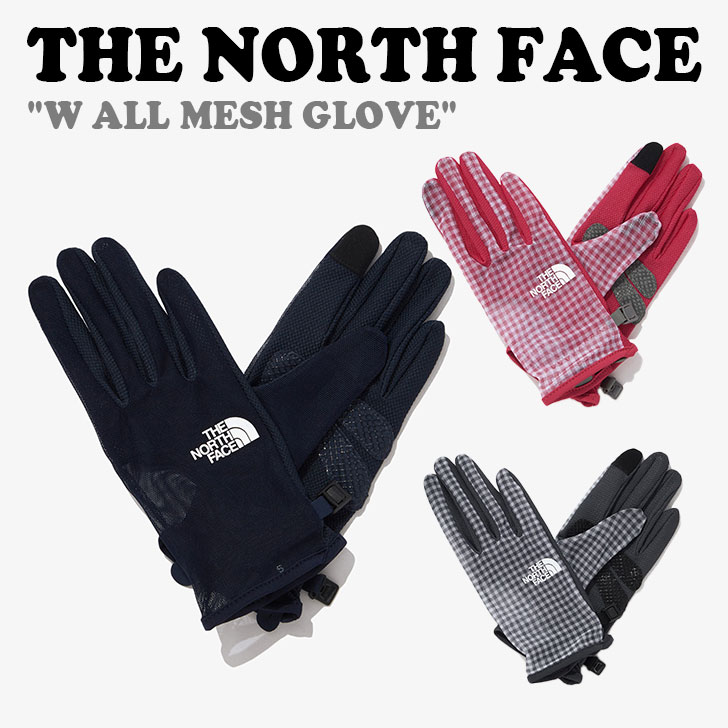 ノースフェイス グローブ THE NORTH FACE レディース W ALL MESH GLOVE オール メッシュグローブ MIDNIGHT NAVY ミッドナイト ネイビー HOT PINK ホット ピンク GRAY グレー NJ3GP02A/B/C ACC【中古】未使用品