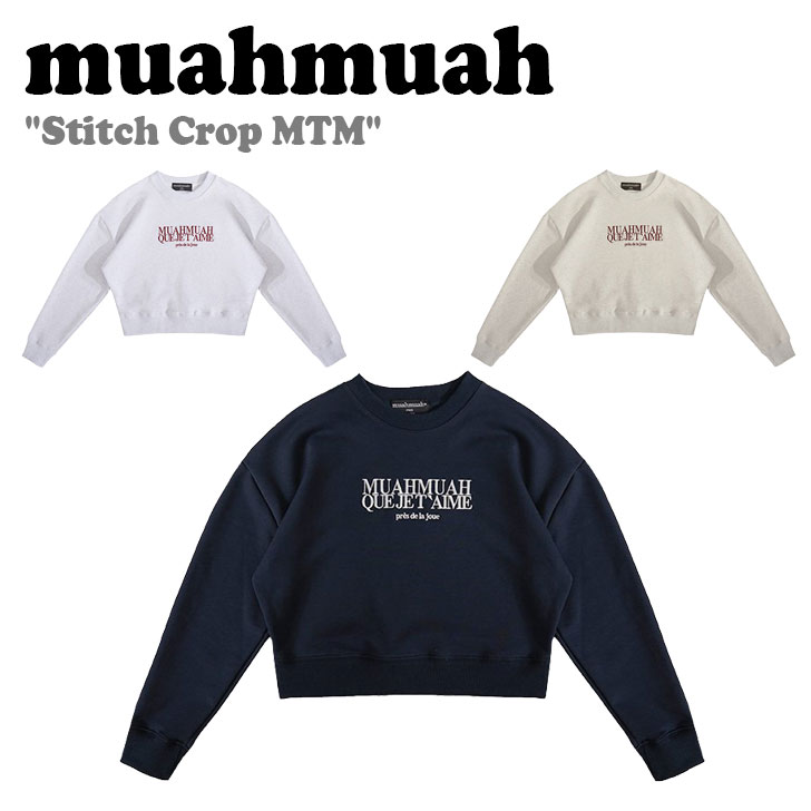 AA g[i[ muahmuah [A[A fB[X Stitch Crop MTM Xeb` Nbv }c[} TVc OATMEAL I[g~[ NAVY lCr[ WHITE MELANGE zCgW MUT23026 EFA