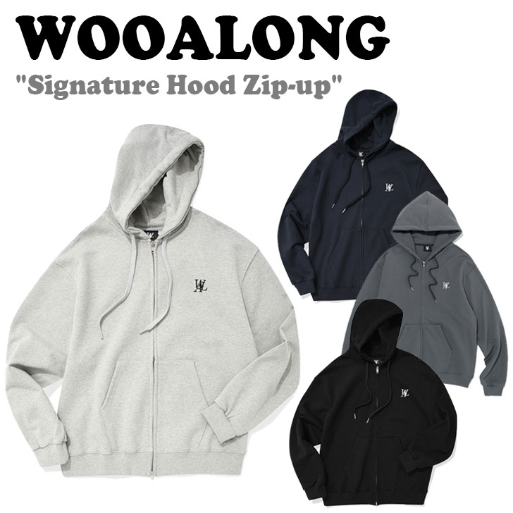 ¨Ǽ/ۥ ѡ WOOALONG  ǥ Signature Hood Zip-up ͥ㡼 աǥ åץå GREY 졼 BLACK ֥å NAVY ͥӡ CHARCOAL 㥳 SD1DHZ101 