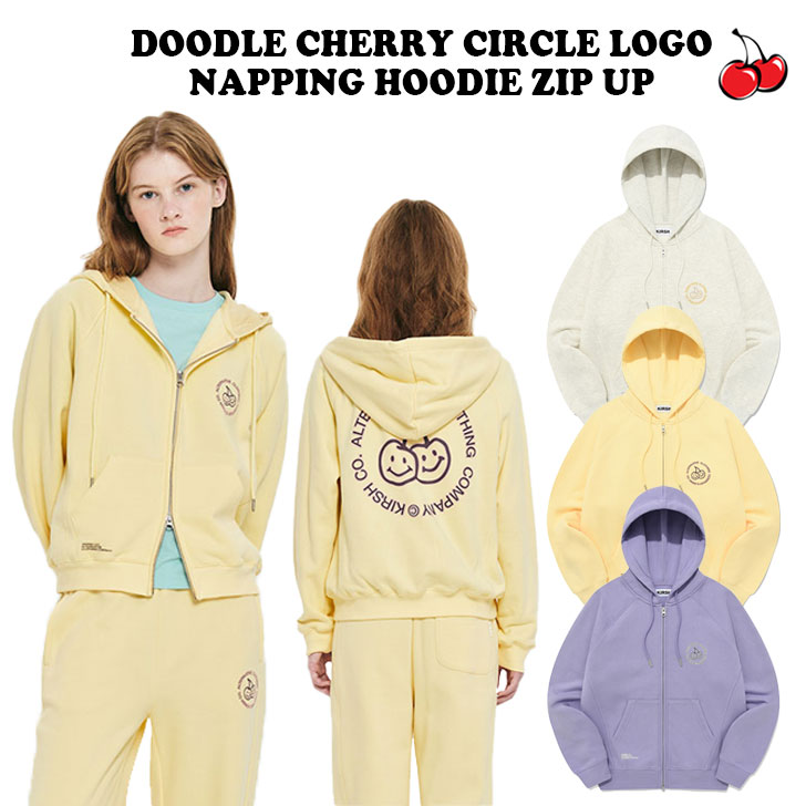 LV[ p[J[ ؍ KIRSH K̔X fB[X DOODLE CHERRY CIRCLE LOGO NAPPING HOODIE ZIP UP hD[hD `F[ T[N S ibsO t[fB WbvAbv LIGHT YELLOW CgCG LAVENDER x_[ OATMEAL I[g~[ KDRWCJJ525M EFA