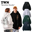 TWN パーカー ティーダブリュエヌ 正規販売店 メンズ レディース Breather Hoodie ブレーダーフーディー NAVY ネイビー MOUNTAIN GREEN マウンテン グリーン BLACK ブラック WHITE OATMEAL ホワイトオートミール HHHD3536 ウェア