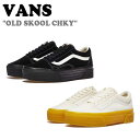 バンズ スニーカー VANS レディース OLD SKOOL CHKY オールドスクール チャンキー BLACK ブラック WHITE ホワイト GUM ガーム V36CF SE CHKY シューズ【中古】未使用品