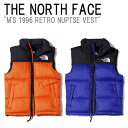 【即納/国内配送】ダウンベスト ノースフェイス 韓国 THE NORTH FACE メンズ M S 1996 RETRO NUPTSE VEST 1996 レトロ ヌプシ ベスト ORANGE オレンジ DEEP BLUE ディップ ブルー NV1DJ54B/C …