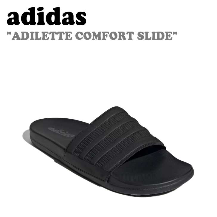 AfB_X T_ adidas Y fB[X ADILETTE COMFORT SLIDE AfBb^ RtH[g XCh CORE BLACK RAubN ID3406 V[YyÁzgpi