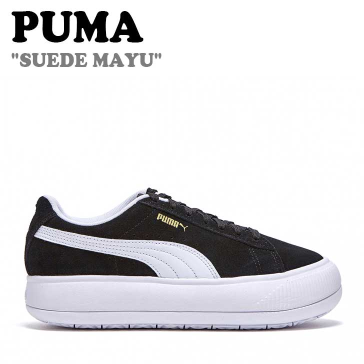 プーマ 厚底 スニーカー PUMA メンズ レディース SUEDE MAYU スエード マユ BLACK ブラック WHITE ホワイト 38068602 FLPUCA1W01/BA3W02 シューズ【中古】未使用品