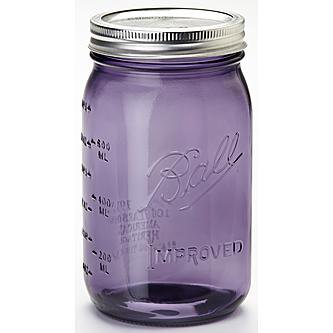 （メイソンジャー）Ball16oz：480ml（レギュラーマウス）MASON JAR Regular Mouth Purpleパープル HERITAGE COLLECTION（Made in USA）（海上輸送品の為、一部蓋の淵に錆がございます。） 100周年記念ヘリテージコレクション