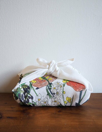 （fog linen work）isabelle boinot ハンカチ 春のお花（フォグリネンワーク）　ネコポスは送料無料