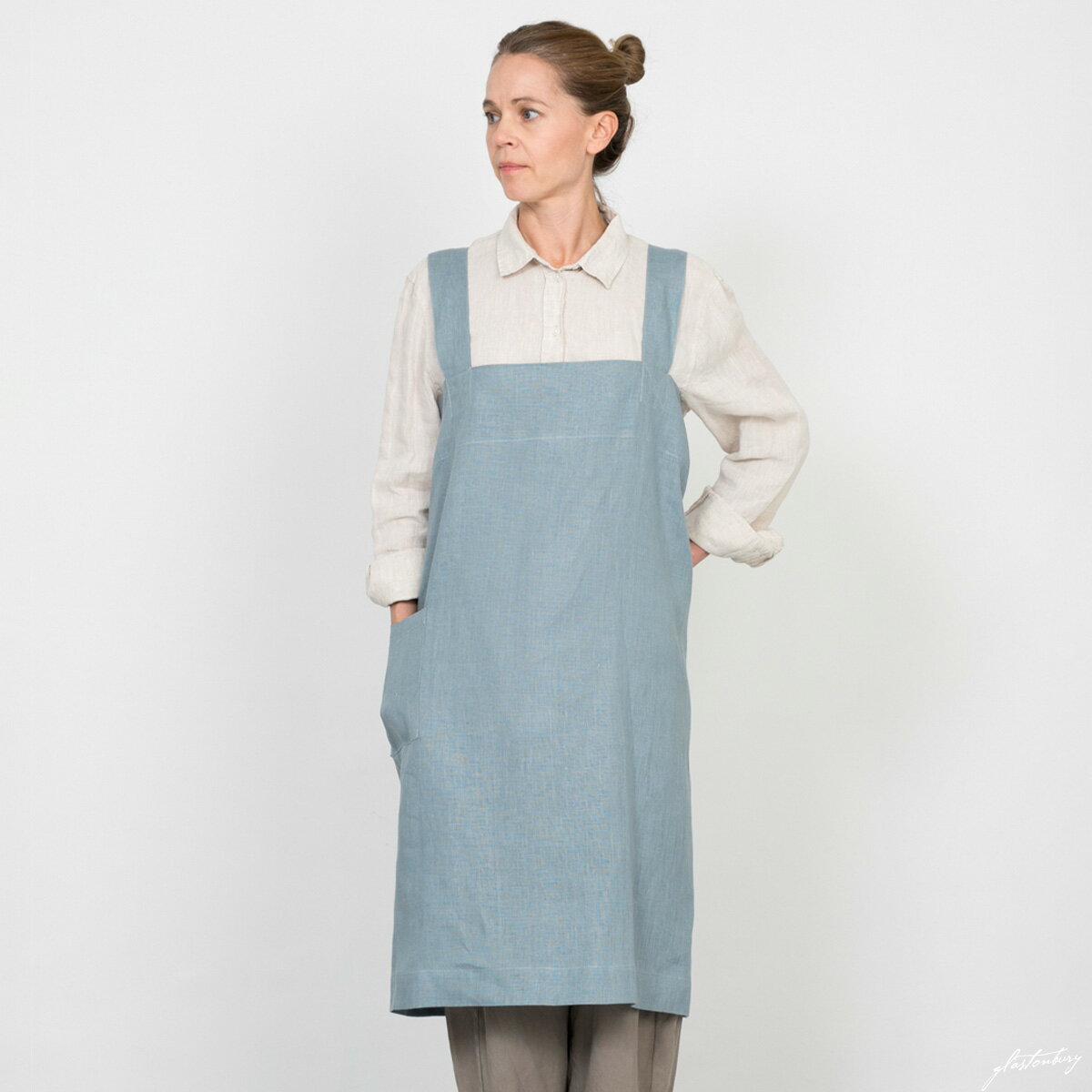 フォグリネンワーク リネン スクエアクロスエプロン クレール fog linen work