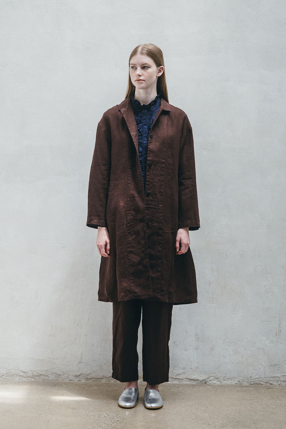 （fog linen work）フレシィティ コート チョコレート（未試着品）（フォグリネンワーク）（2025 FALL WEAR）