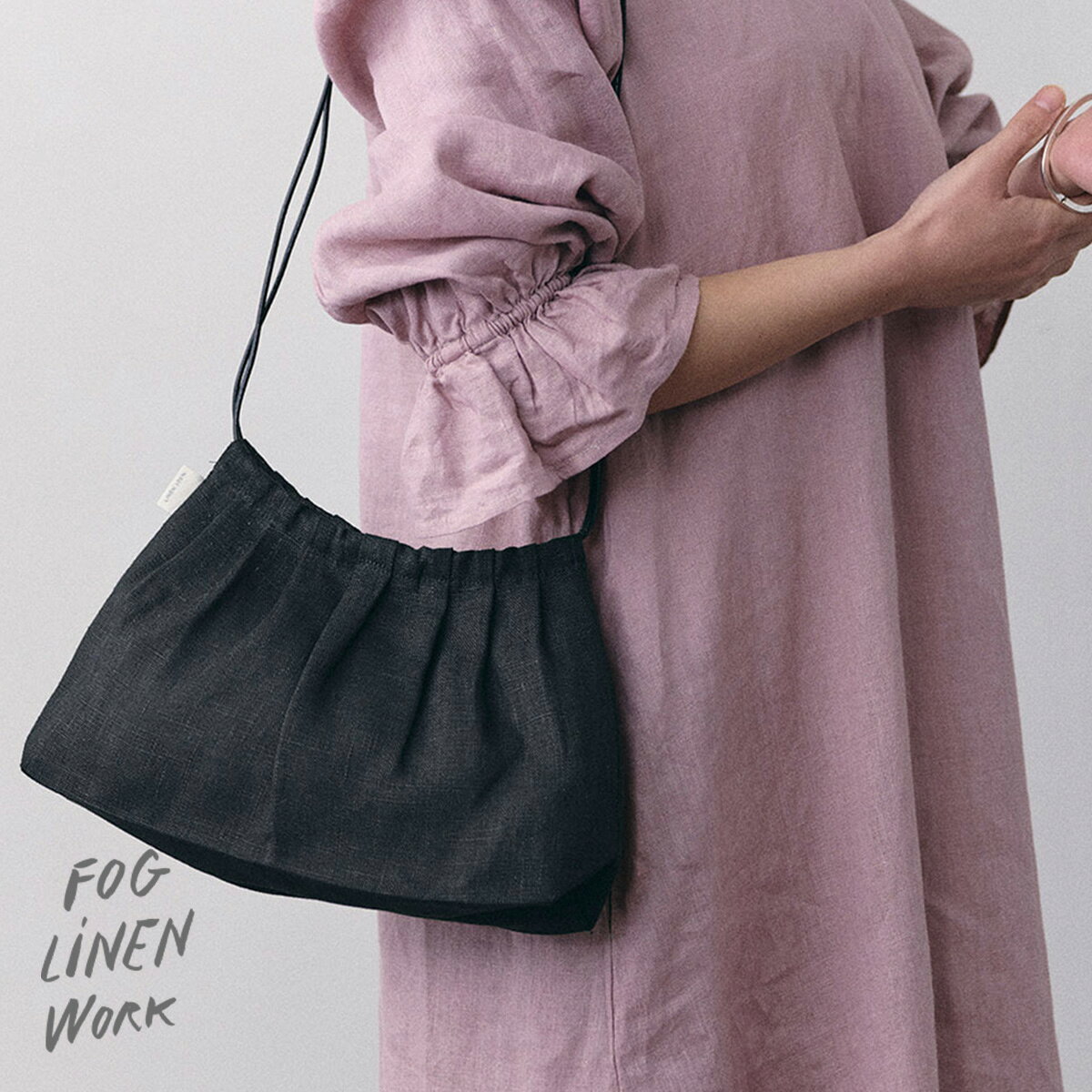 樂天商城 - フォグリネンワーク　ジャヌー　バッグ　ブラック fog linen work リネン・麻