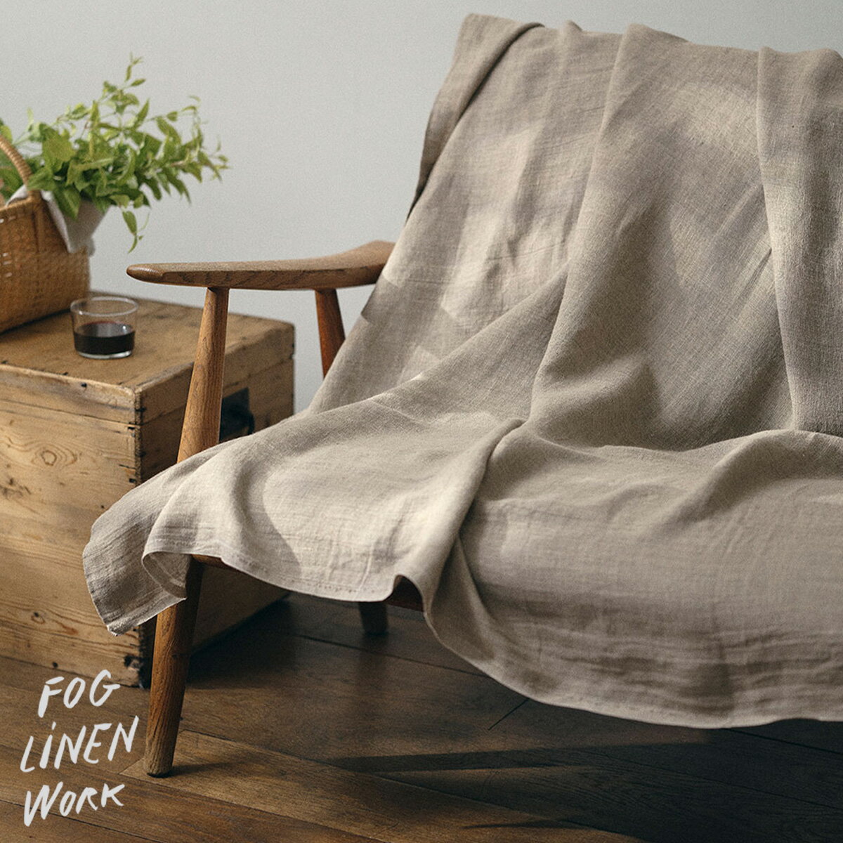 フォグリネンワーク リネン ブランケット ガーゼ地　ナチュラル fog linen work
