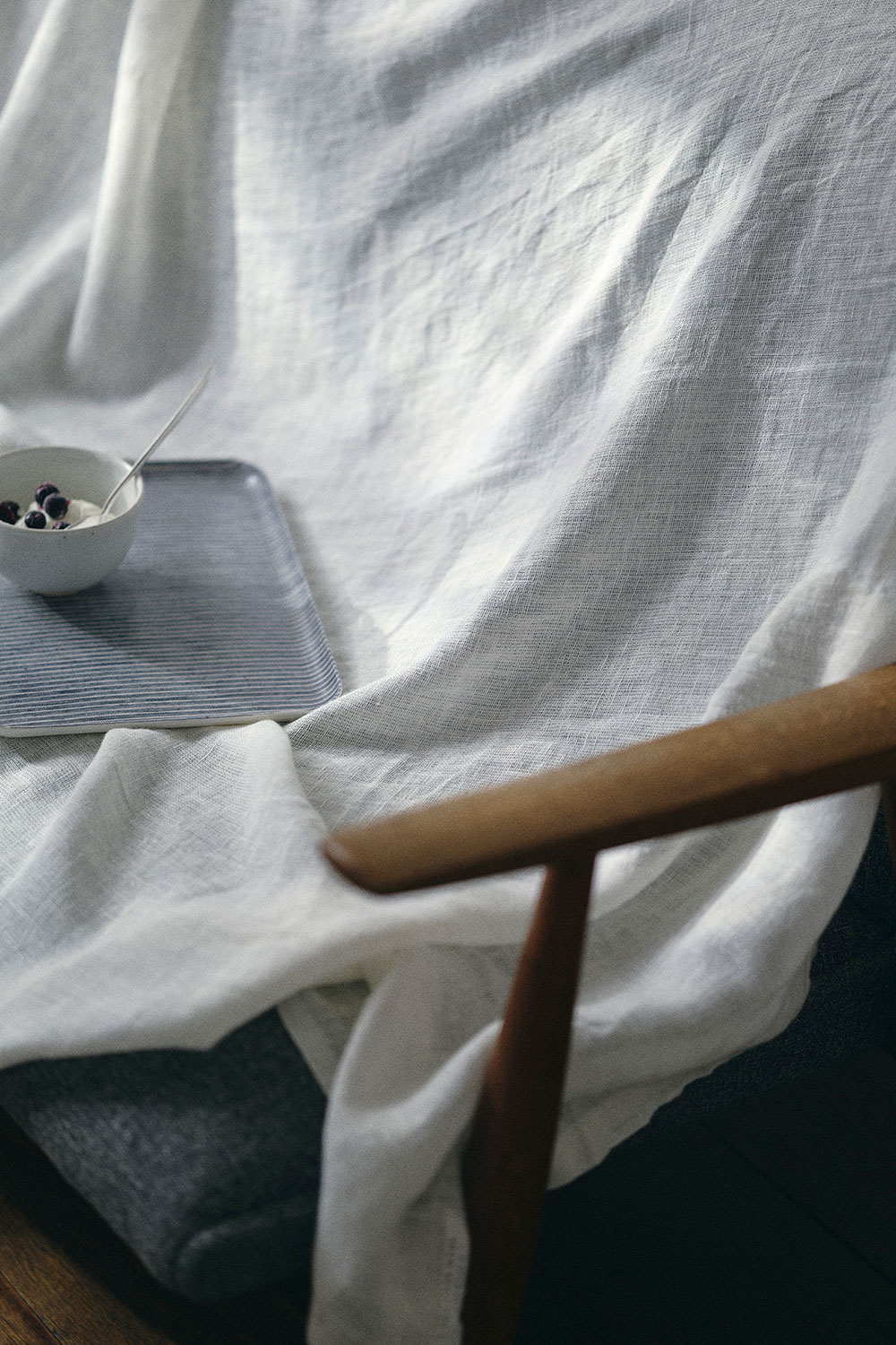 フォグリネンワーク リネン ブランケット ガーゼ地　ホワイト fog linen work gtby-10019168 グラストンベリー サンプル画像2