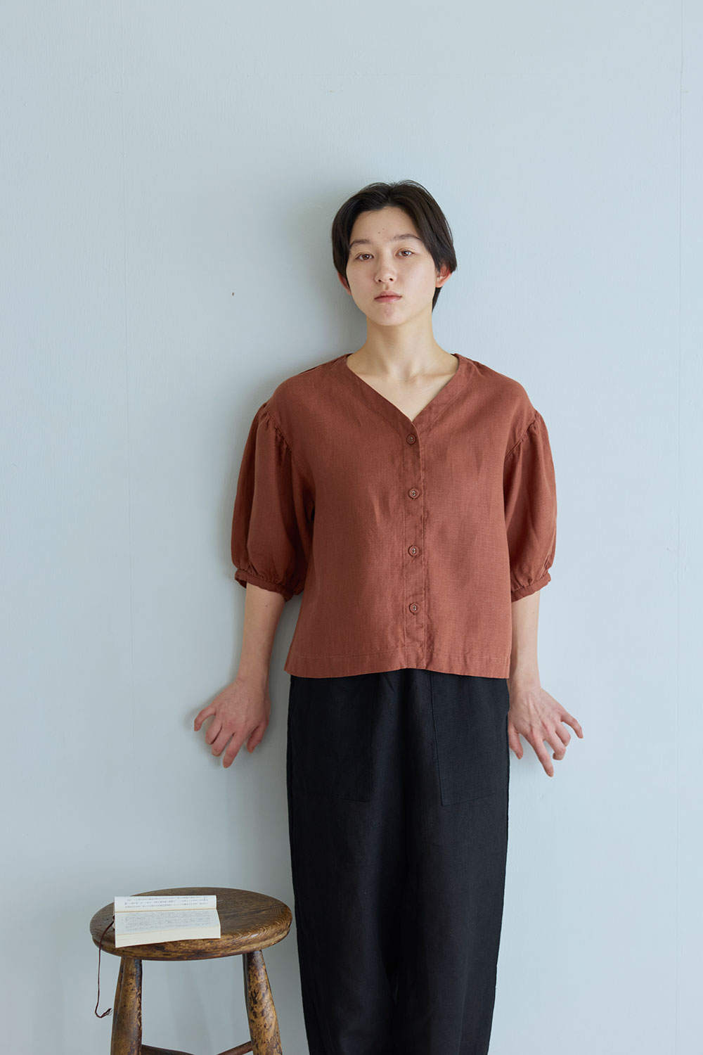樂天商城 - 【NEW 夏】●フォグリネンワーク 　エライザ　トップ　パン　ブリュレ　【未試着品】 リトアニア製 fog linen work 【2026 SUMMER WEAR】