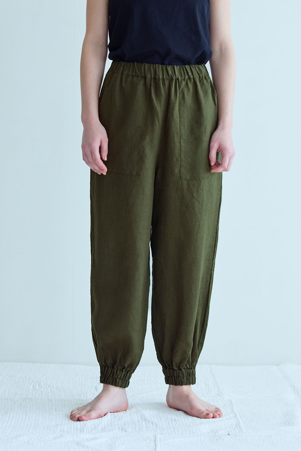 樂天商城 - 【NEW 夏】フォグリネンワーク　レオニー　パンツ　オリーブ【未試着品】リトアニア製 fog linen work 【2026 SUMMER WEAR】