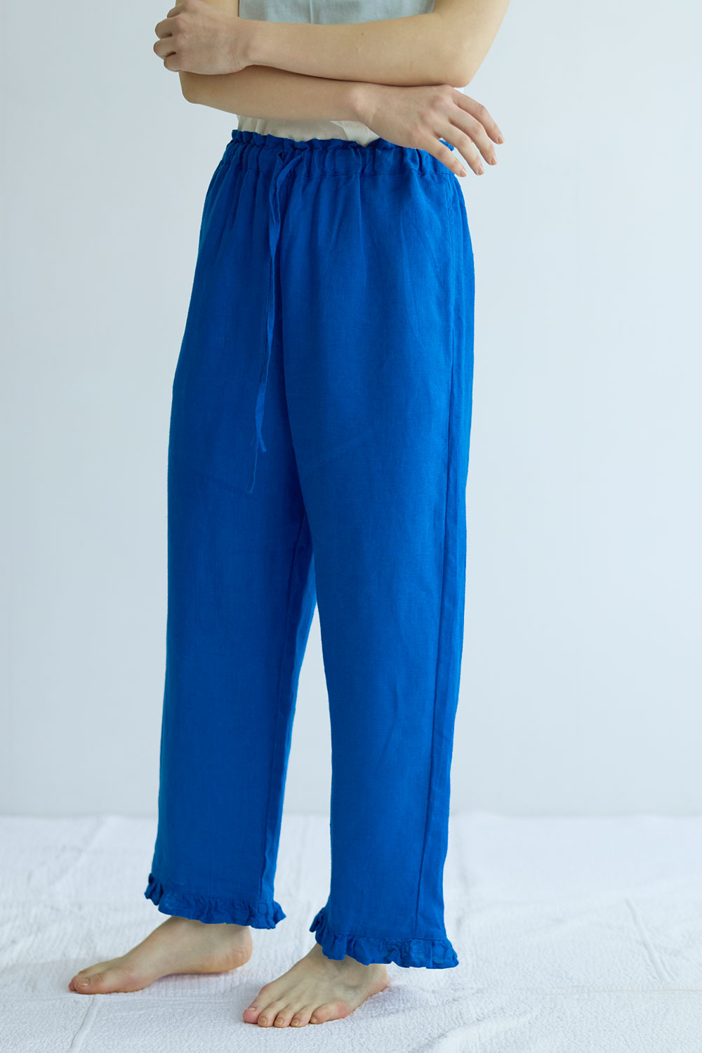 Rakuten - 【NEW・即納】●フォグリネンワーク ヴェラ　パンツ　ブルーロワ【未試着品】リトアニア製 fog linen work 【2026 SUMMER WEAR】