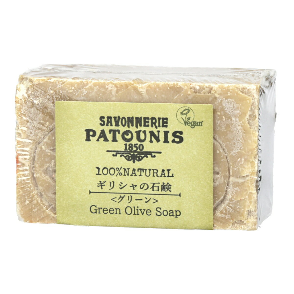 パトーニス（Patounis）ギリシャの石鹸グリーン120g（天然オリーブオイル100％）（6901）