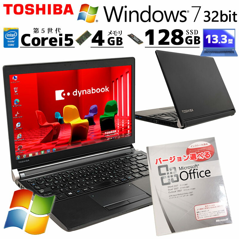 ړ Ãp\R Microsoft Officet  dynabook R73/Y Windows7 Pro Core i5 5300U  4GB ViSSD 128GB 13.3^ LAN Wi-Fi 13C` B5 / 3ۏ Ãp\R PC Ãm[gp\R ݒς (5021of)