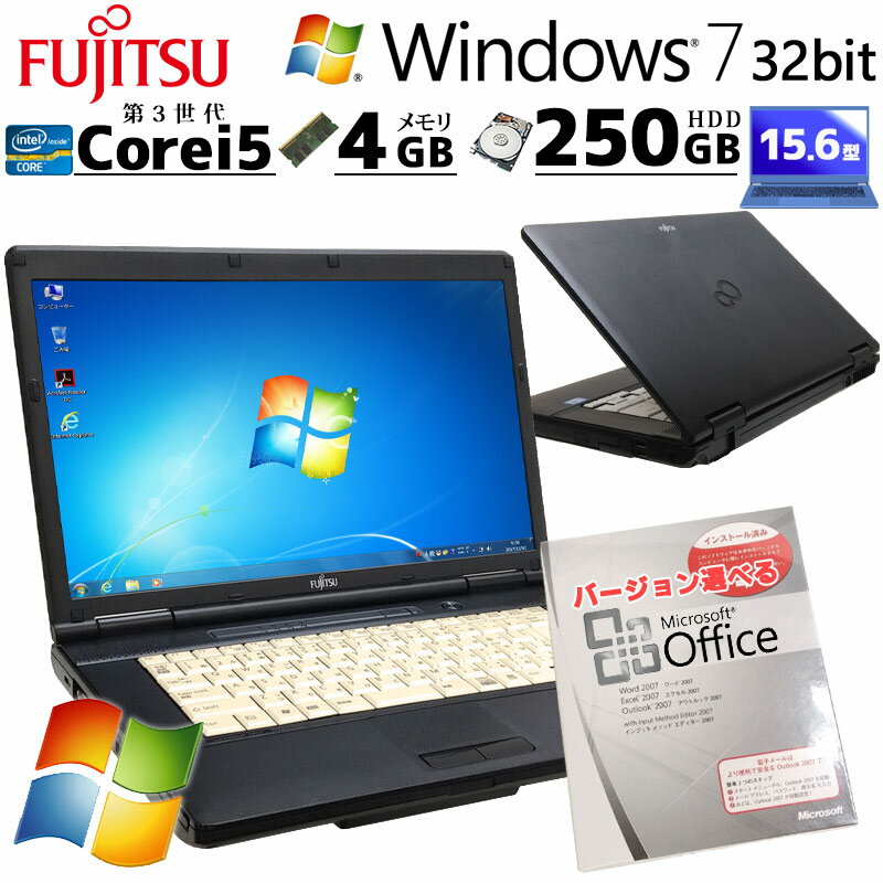 Win7 32bit ťѥ Microsoft Officeդ ٻ LIFEBOOK A572/E Windows7 Pro Core i5 3320M  4GB HDD 250GB 15.6 DVDޥ 15 A4 / 3ݾ ťѥ PC ťΡȥѥ Ѥ (n0703of)