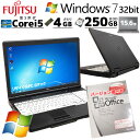 Win7 32bit Ãp\R Microsoft Officet xm LIFEBOOK A572/F Windows7 Pro Core i5 3320M  4GB HDD 250GB 15.6^ DVD-ROM LAN Wi-Fi 15C` A4 / 3ۏ Ãp\R PC Ãm[gp\R ݒς (5196aof)