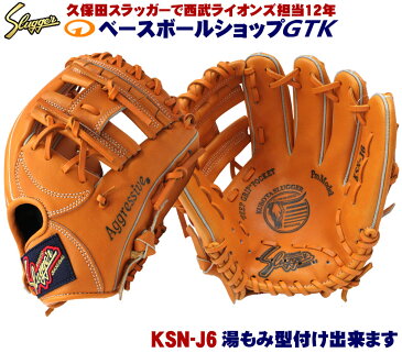 久保田スラッガー 少年軟式グローブ KSN-J6 オレンジ M2ラベル ジュニア用では中間サイズモデル エッジ付きウェブの内野向けモデル J号球対応