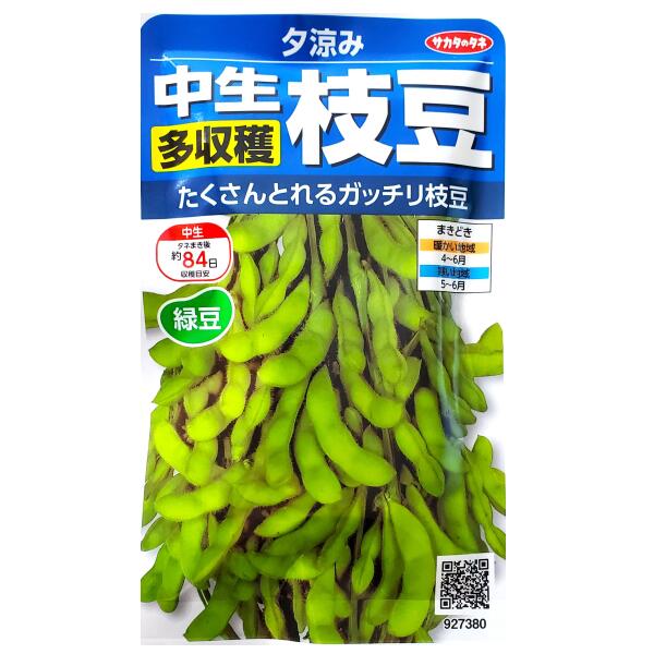 乐天商城 - 【サカタのタネ】中生多収穫枝豆　夕涼み（30ml）【定形郵便・定形外郵便の発送のみ送料無料】料理/種子/植物/栽培/ガーデニング/自宅で/春まき/夏まき/マメ科/枝豆/緑豆/えだまめ/粒数目安：50粒/927380
