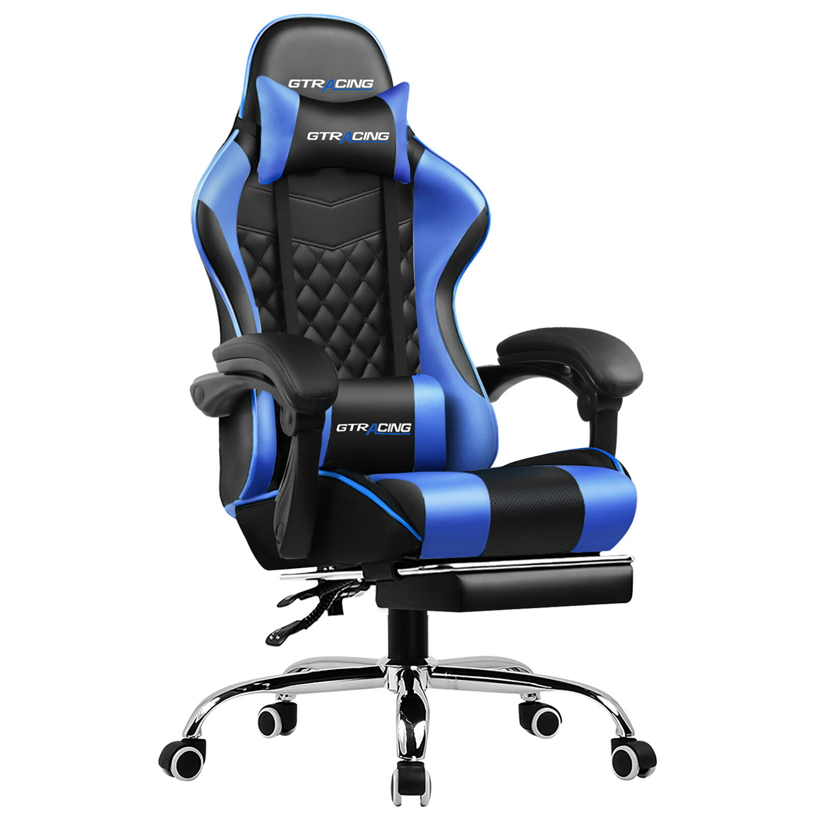 楽天市場】ゲーミング チェア（カラーブルー）（インテリア・寝具
